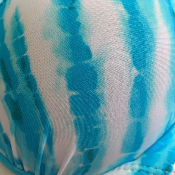 Turquoise & white Collections by Catalina brand high waisted push up bikini - Picture 4 of 8